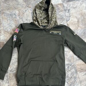 Nike Olive Green Hoodie with Camo Hood